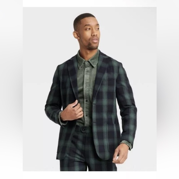 Houston White Set 2 pieces Plaid Blazer And Pant Size S /30x30 - Picture 2 of 10